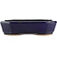 Rectangular blue bonsai pot by Hattori - 130 x 95 x 30 mm