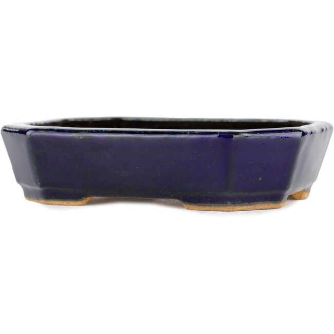 Vaso bonsai rettangolare blu di Hattori - 130 x 95 x 30 mm