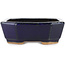 Rectangular blue bonsai pot by Hattori - 130 x 95 x 30 mm