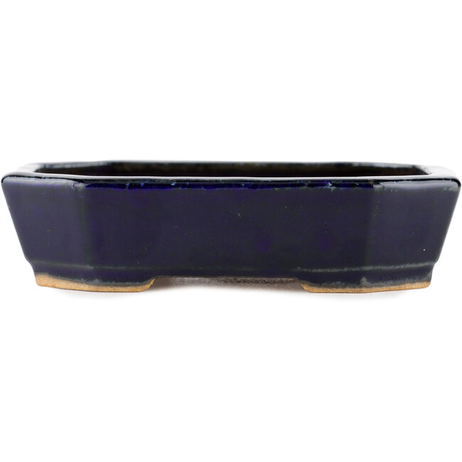 Vaso bonsai rettangolare blu di Hattori - 130 x 95 x 30 mm