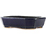 Rectangular blue bonsai pot by Hattori - 130 x 95 x 30 mm