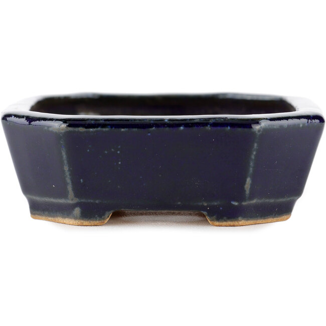 Vaso bonsai rettangolare blu di Hattori - 130 x 95 x 30 mm