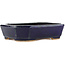 Rectangular blue bonsai pot by Hattori - 130 x 95 x 30 mm