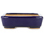 Rectangular blue bonsai pot by Hattori - 130 x 95 x 30 mm