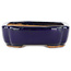 Rectangular blue bonsai pot by Hattori - 122 x 90 x 26 mm