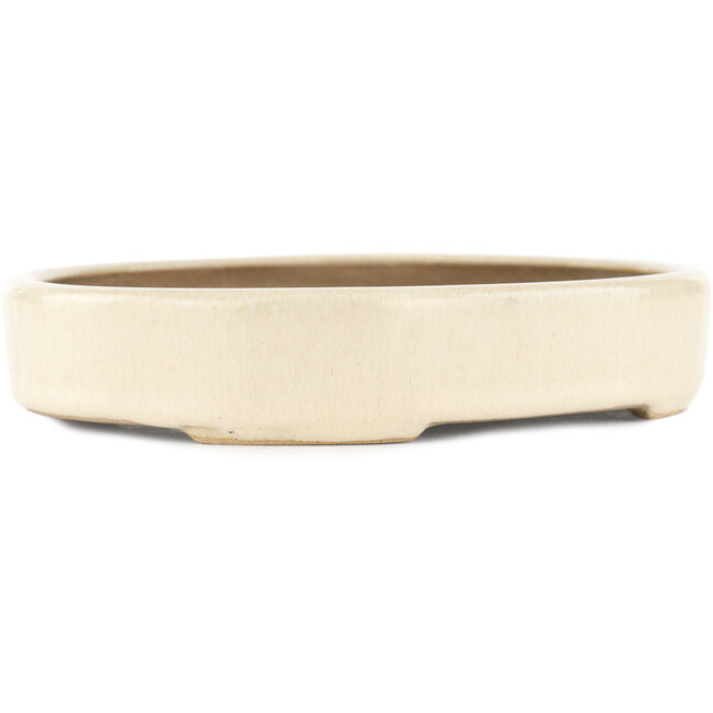 Vaso bonsai ovale bianco di Kohshunosai - 170 x 140 x 30 mm