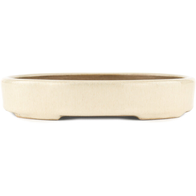 Vaso bonsai ovale bianco di Kohshunosai - 170 x 140 x 30 mm