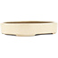 Oval white bonsai pot by Kohshunosai - 170 x 140 x 30 mm