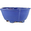 Oval blue bonsai pot by Shuhou - 170 x 170 x 80 mm