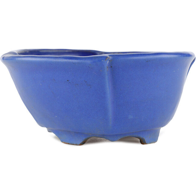 Pot à bonsaï ovale bleu par Shuhou - 170 x 170 x 80 mm