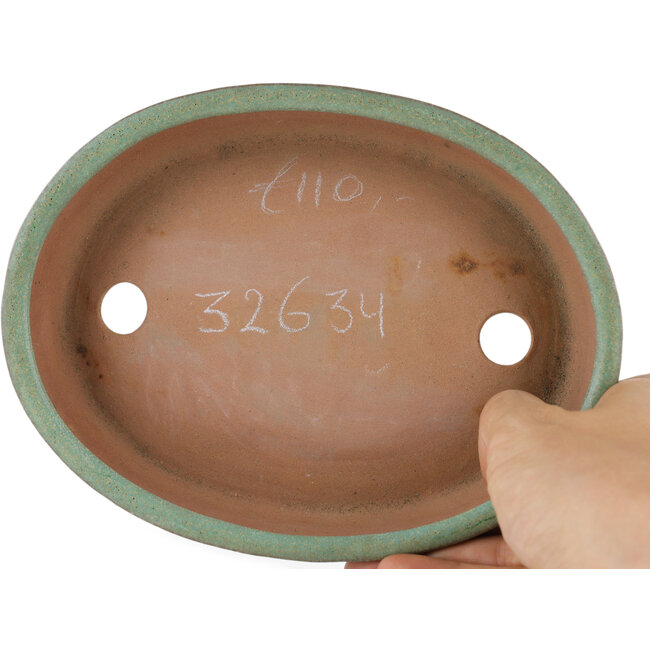 Ovale groene bonsaipot van Shinto - 170 x 130 x 35 mm