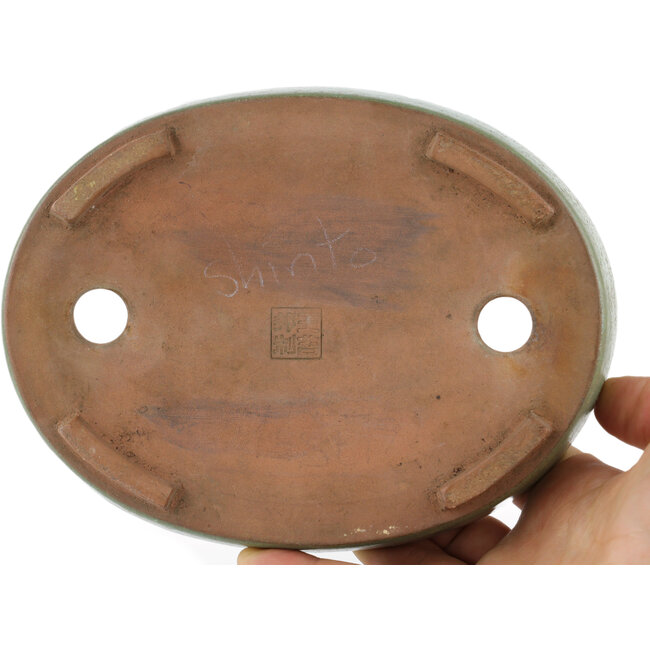 Ovale groene bonsaipot van Shinto - 170 x 130 x 35 mm