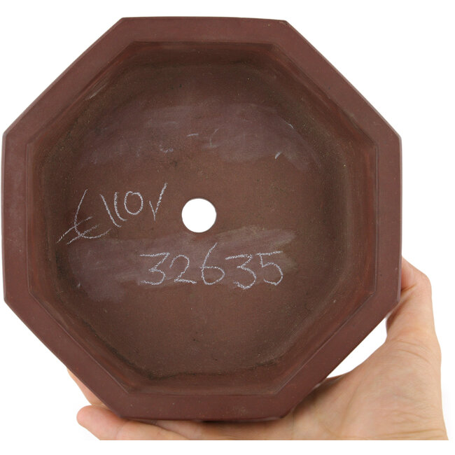 Maceta para bonsái hexagonal sin esmaltar de Shinto - 160 x 160 x 45 mm