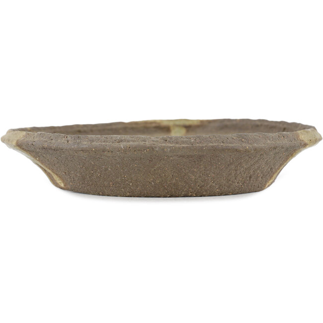 Round unglazed bonsai pot by Ryugaku - 160 x 160 x 30 mm