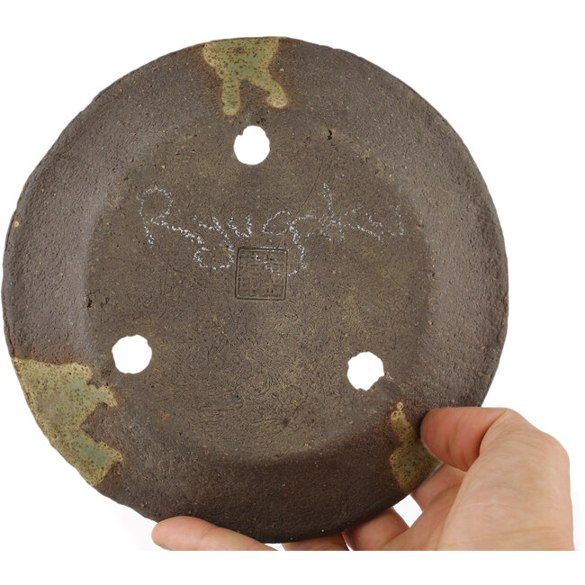 Runder unglasierter Bonsai-Topf von Ryugaku - 160 x 160 x 30 mm