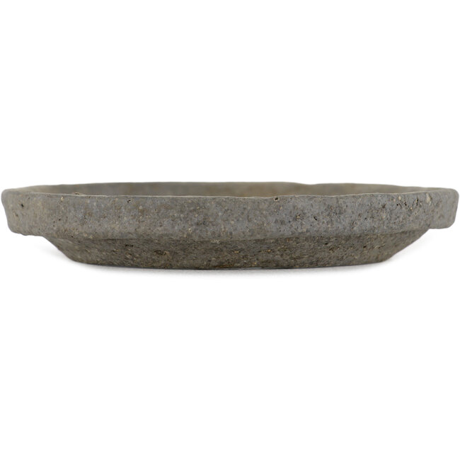 Round unglazed bonsai pot by Bunzan - 120 x 120 x 20 mm