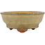 Round beige bonsai pot by Ikkou - 130 x 130 x 55 mm