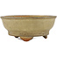 Round beige bonsai pot by Ikkou - 130 x 130 x 55 mm