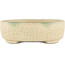 Oval beige bonsai pot by Terahata Satomi Mazan - 160 x 130 x 50 mm