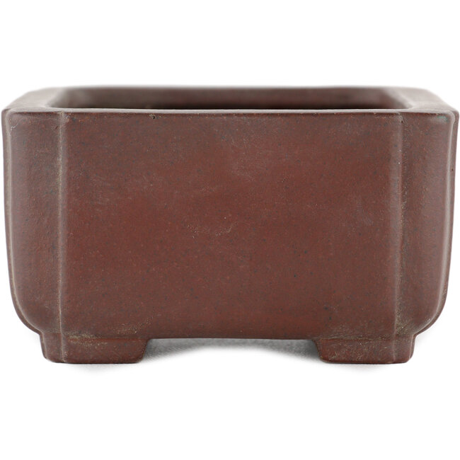 Rectangular unglazed bonsai pot by Yamaaki - 110 x 95 x 50 mm