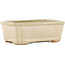 Rectangular beige bonsai pot by Hattori - 125 x 95 x 40 mm