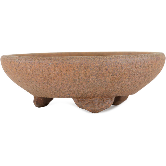 Round unglazed bonsai pot - 120 x 120 x 40 mm