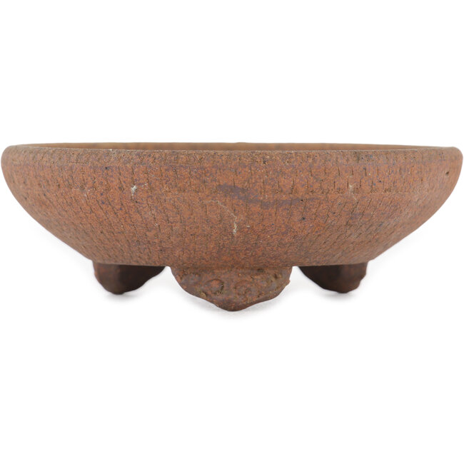 Round unglazed bonsai pot - 120 x 120 x 40 mm