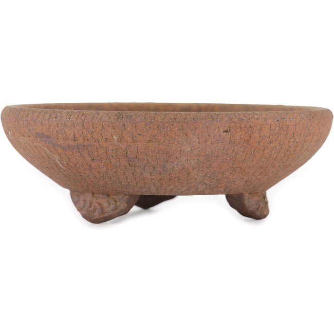 Round unglazed bonsai pot - 120 x 120 x 40 mm