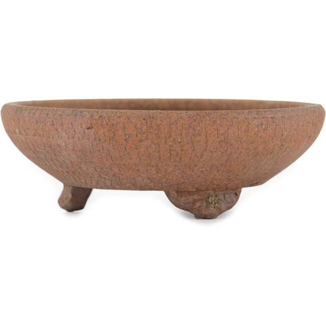 Round unglazed bonsai pot - 120 x 120 x 40 mm