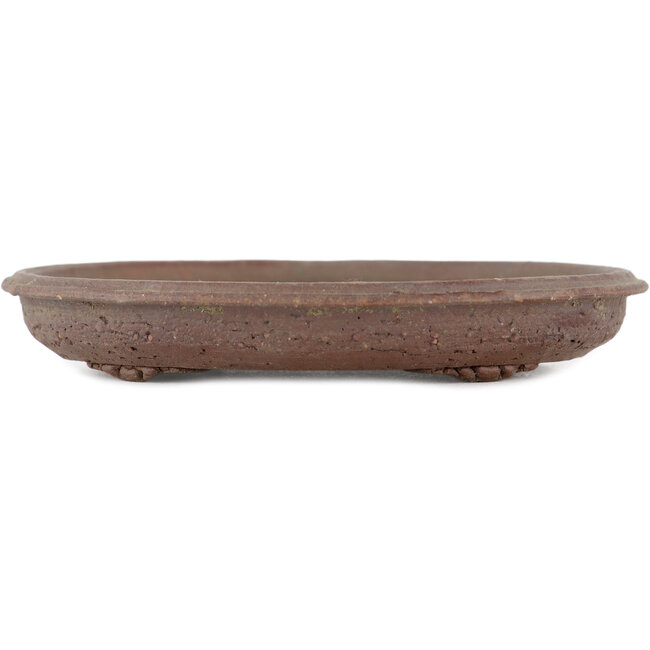 Oval unglazed bonsai pot - 120 x 110 x 20 mm