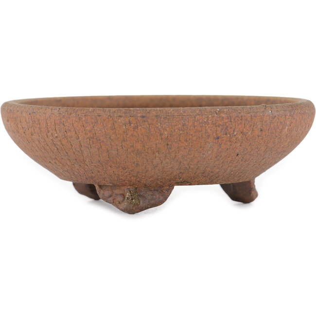 Round unglazed bonsai pot - 120 x 120 x 40 mm