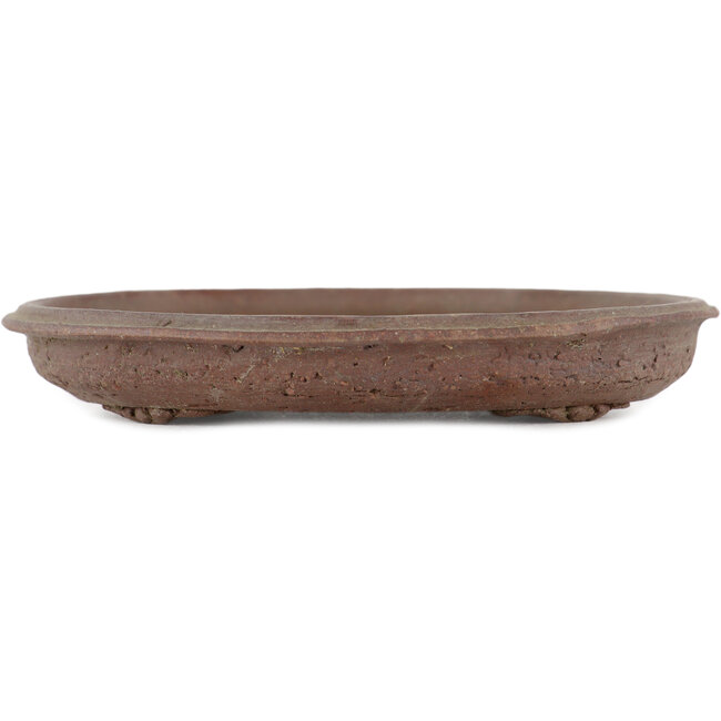 Oval unglazed bonsai pot - 120 x 110 x 20 mm