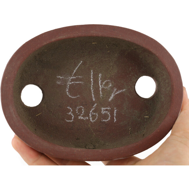 Pot à bonsaï rectangulaire non émaillé par Shibakatsu - 140 x 105 x 45 mm