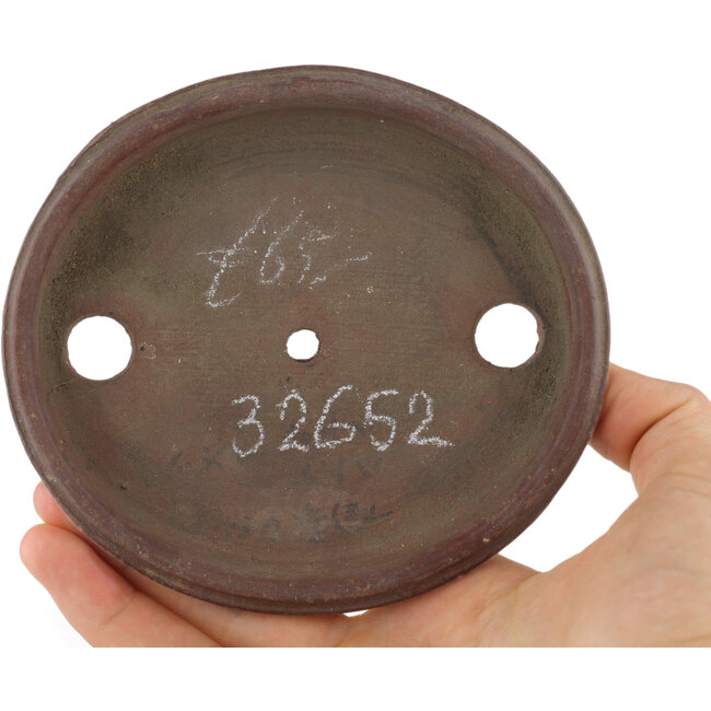 Ovale ongeglazuurde bonsaipot - 120 x 110 x 20 mm