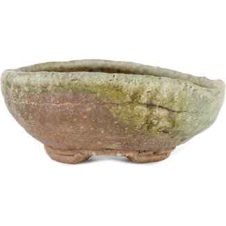 Bizan 130 mm  unglazed bonsai pot by Bizanyaki, Bizanyaki, Japan