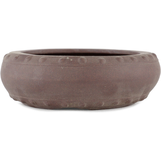 Maceta para bonsai redonda sin esmaltar de Yamaaki - 155 x 155 x 50 mm