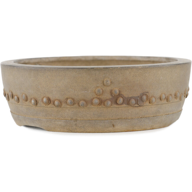 Round unglazed bonsai pot - 145 x 145 x 45 mm