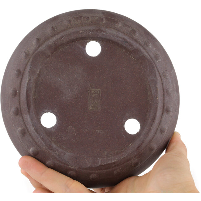 Runder unglasierter Bonsai-Topf von Yamaaki - 155 x 155 x 50 mm