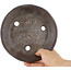 Ronde ongeglazuurde bonsaipot van Bunzan - 165 x 165 x 30 mm