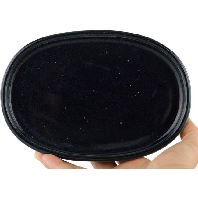 Blue suiban by Tosui - 185 x 130 x 25 mm