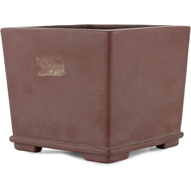 Maceta para bonsái cuadrada sin esmaltar de Yamaaki - 125 x 125 x 110 mm