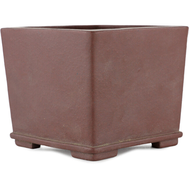 Pot à bonsaï carré non émaillé par Yamaaki - 125 x 125 x 110 mm