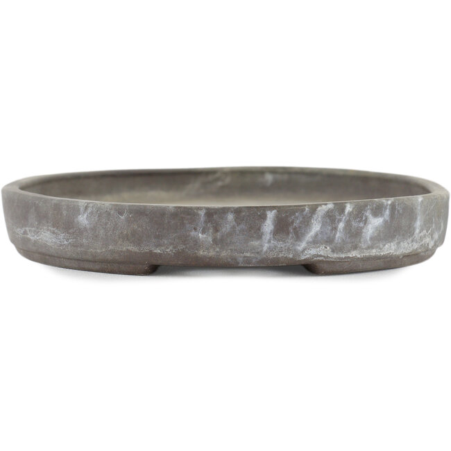 Pot à bonsaï ovale non émaillé par Yamaaki - 215 x 155 x 22 mm