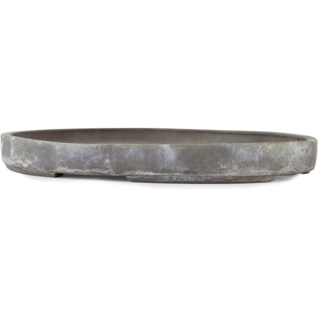 Ovale ongeglazuurde bonsaipot van Yamaaki - 215 x 155 x 22 mm