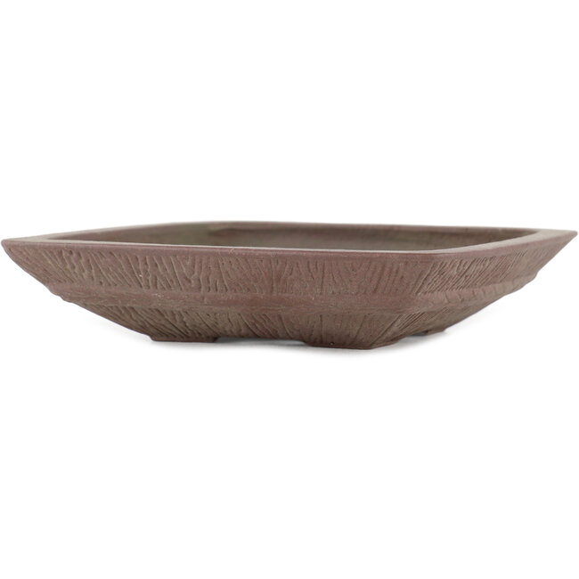 Pot à bonsaï carré non émaillé par Yamaaki - 190 x 190 x 40 mm