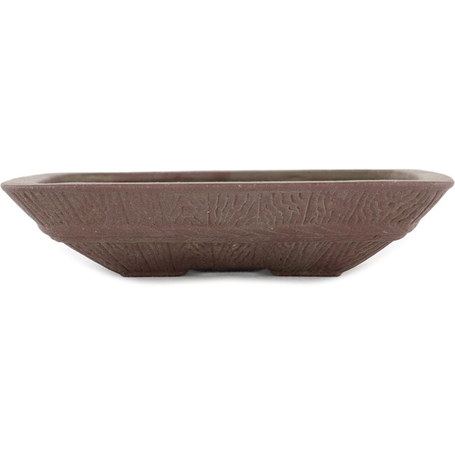 Maceta para bonsái cuadrada sin esmaltar de Yamaaki - 190 x 190 x 40 mm