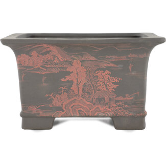 Tosui 185 mm  unglazed bonsai pot by Tosui, Japan