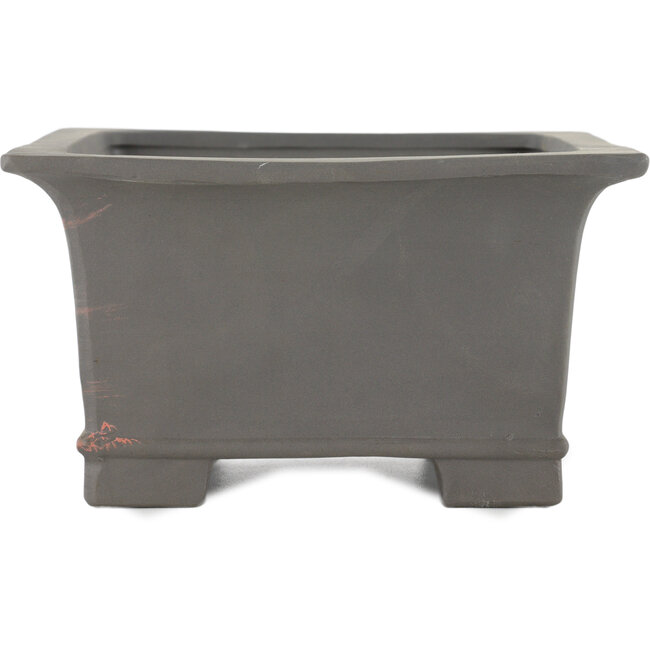 Square unglazed bonsai pot by Tosui - 185 x 185 x 105 mm