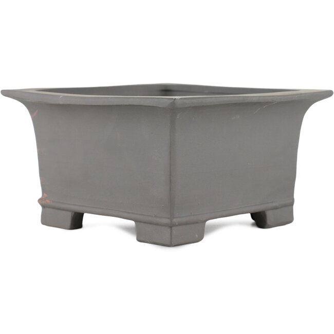 Vierkante ongeglazuurde bonsaipot van Tosui - 185 x 185 x 105 mm