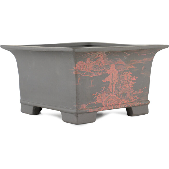 Pot à bonsaï carré non émaillé par Tosui - 185 x 185 x 105 mm